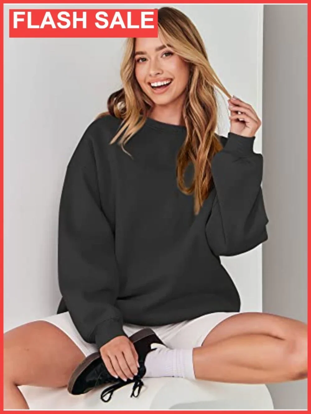Oversized Crewneck Sweatshirt Long Sleeve Loose Fit Casual Pullover